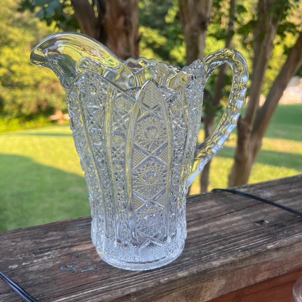 Imperial Glass 505 Bellaire Pitcher 26 oz Sawtooth Rim,  Vintage Antique 1913